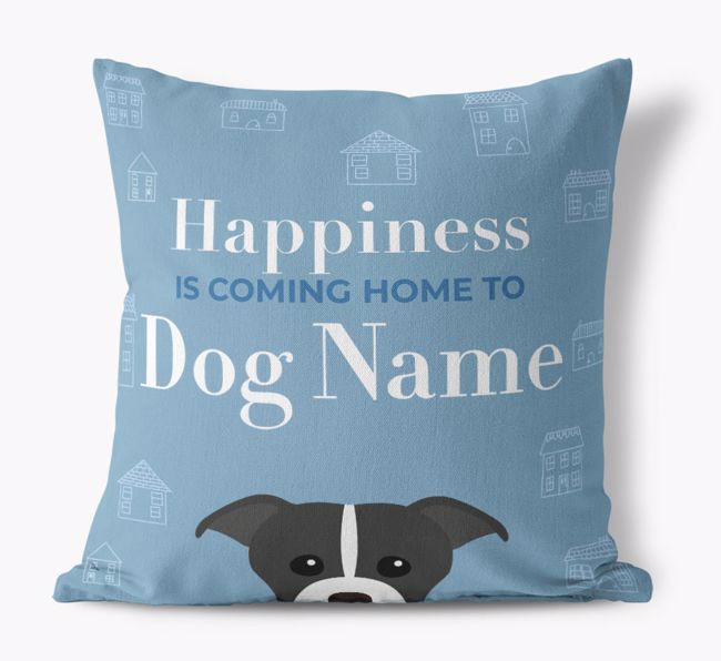 Happiness Is: Personalised {breedFullName} Canvas Cushion